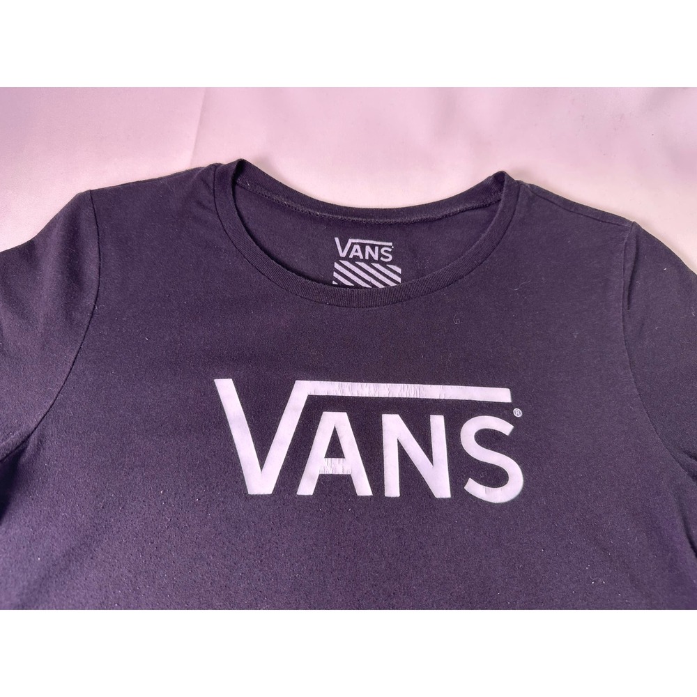 Vans Off The Wall Classic Logo T-Shirt Mens Size Large Black White Skater Tee L